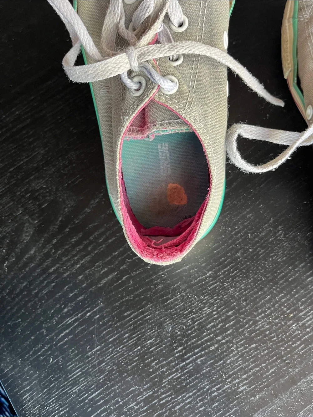 Converse All Star Low Gray Pink Green Canvas Shoes Junior 5 Sneakers